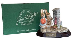 Vintage Limited Edition Beatrix Potter Tableau Figurine John Beswick Hiding From the Cat P3692