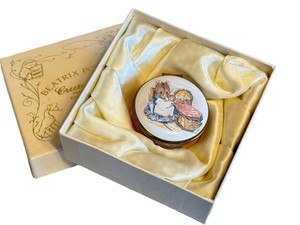 Vintage Beatrix Potter Trinket Box Crummles Handpainted Enamel