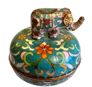 Vintage Cloisonne Elephant Trinket Box Ardleigh-Elliott 1992