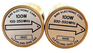 RF Power Slugs Bird 100C 100D 100W 100-500MHz (Lot of 2)