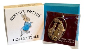 Vintage Beatrix Potter Hand & Hammer Sterling Silver Ornament Peter Rabbit