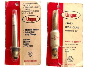 Vintage Soldering Iron Tips - Ungar #4033 & 3439-00-827-3933 (Lot of 2)