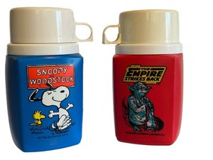 Vintage Thermos Bottles Snoopy Woodstock & Star Wars Empire Strikes Back