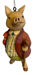 Vintage 1980 Beatrix Potter Pigling Bland Christmas Ornament Anri