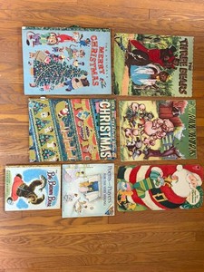 Vintage Childrens Storybook Lot 7 Books Christmas Bears & Pigs