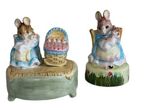 Beatrix Potter Musical Collectible Schmid Hunca Munca Rock-A-Bye-Baby
