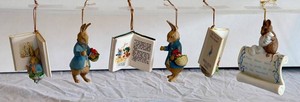 Christmas Ornaments Schmid Japan Beatrix Potter Book Ornaments (Lot of 6)