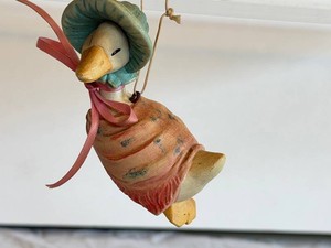 Vintage Otagiri Cat & Duck Hanging Ornaments (Lot of 2)