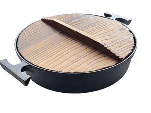 Cast Iron Skillet - SVRITE Round With Wooden Lid