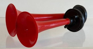 Air Horn Pair REDE Red Plastic