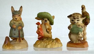 Beatrix Potter Character Figurines - Vintage Anri Toriart (Lot of 3)