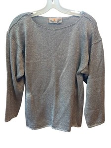 Liz Claiborne Metallic Sweater Top Size L RN 52002