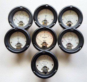Vintage Panel Meters Phastron RadioRF Gauges (Lot of 7)