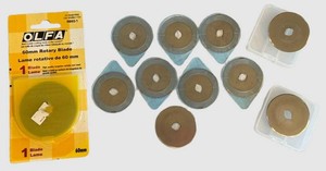 Rotary Cutter Blades - OLFA & Clover (Lot of 11)