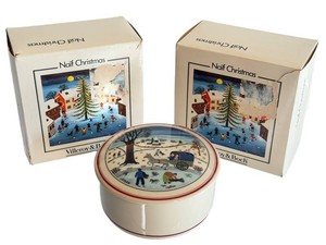 Two Villeroy & Boch Naif Christmas Bonbonniere Candy Boxes