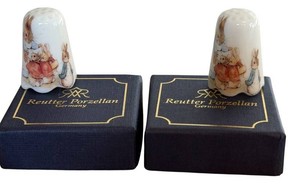 Porcelain Thimbles - Reutter Porzellan Peter Rabbit (Lot of 2)