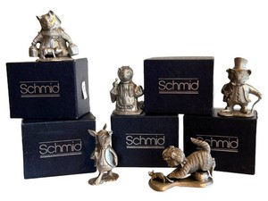 Vintage Schmid Beatrix Potter Pewter Animal Figurines (Lot of 5)