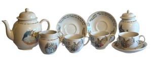 LR - Vintage Childrens Tea Set Wedgwood Beatrix Potter Peter Rabbit