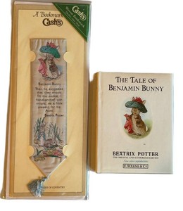 Beatrix Potter Cashs Silk Woven Bookmark & Tale of Benjamin Bunny Book