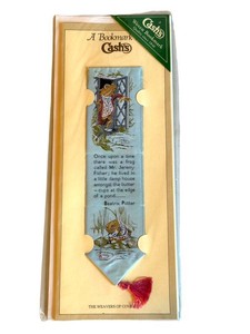 Beatrix Potter Woven Silk Bookmark Cashs Mr. Jeremy Fisher