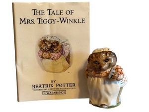 Beatrix Potter Book & Vintage Beswick Mrs Tiggy-Winkle Figurine
