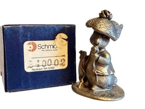 Vintage Schmid Pewter Figurine of Benjamin Bunny from The Beatrix Potter Stories