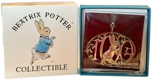Vintage Beatrix Potter Peter Rabbit Sterling Silver Ornament 1990