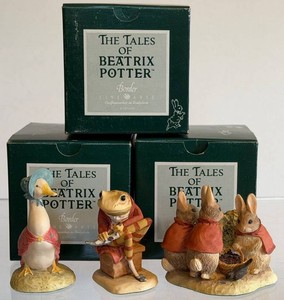 Vintage Beatrix Potter Border Fine Arts Figurine Set (Lot of 3)