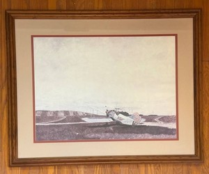 Aviation Print Framed Biplane Artwork