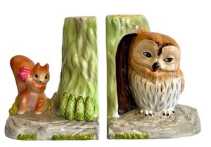 Vintage Beatrix Potter Squirrel Nutkin Bookends Schmid Hand Painted