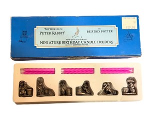 Vintage Peter Rabbit Miniature Birthday Candle Holders (Lot of 6)