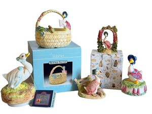Beatrix Potter Schmid Music Box Figurine Set (Lot of 5)