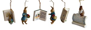 Christmas Ornaments Schmid Japan Beatrix Potter Book Ornaments (Lot of 6)