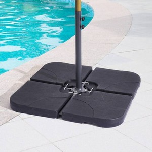 Sonkuki Outdoor Offset HDPE Plastic Umbrella Base, 176 lbs. Umbrella Stand for Patio Umbrella in Black
