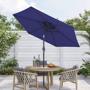 Sonkuki 7.5 ft. Patio Market Crank and Tilt Umbrellas, Table Umbrellas,UV-Resistant Canopy in Navy Blue