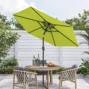 Sonkuki 7.5 ft. Patio Market Crank and Tilt Umbrellas, Table Umbrellas,UV-Resistant Canopy in Lemon Green