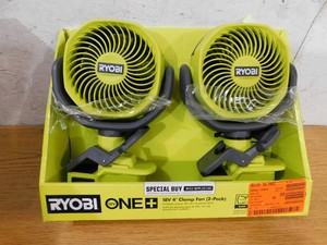 RYOBI ONE 18V Cordless 4 in. Clamp Fan Tools Only (2-Pack)