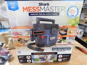 Shark MessMaster Portable 1 Gal. 7-Peak HP Corded WetDry Vacuum with Self-Rinsing and AnyBag technology in Navy