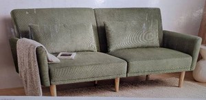 72 Mid Century Modern Futon Sofa Corduroy Dark Green Room Essentials