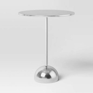 Optimistic Pedestal Metal Side Table Chrome - Room Essentials Assembly Required