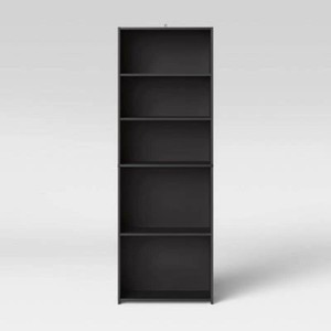 5 Shelf Dorm Bookcase Black - Room Essentials Adjustable, Open Storage, Modern Style,Tall