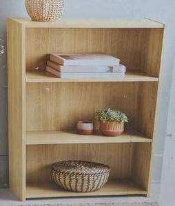 3 Shelf Dorm Bookcase Natural Wood - Room Essentials