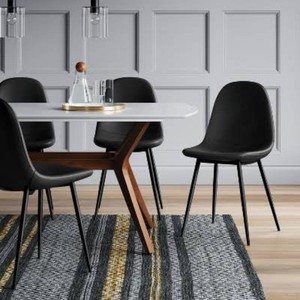2pk Copley Dining Chairs Caramel Faux Leather - Threshold Mid-Century Modern