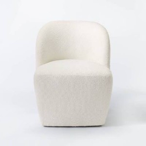 Pasadena Swivel Accent Chair Cream Boucle - Threshold designed with Studio McGee Modern Armless, Curved Back