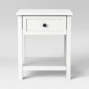 Traditional Side Table with Storage Drawer Classic White - Room Essentials Assembly Required