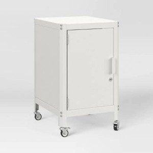 Metal Rolling Locker Storage Cabinet with Lock Chalk White - Room Essentials