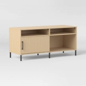 Mixed Material Storage TV Stand for TVs up to 54 with Sliding Doors Natural - Room Essentials