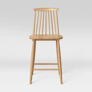 24 Harwich High Back Windsor Counter Height Barstool with Footrest Natural - Threshold