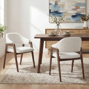 Ingleside Open Back Upholstered Wood Frame Dining Chair Linen - Threshold Assembly Required