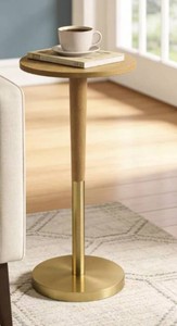 Electroplated Drink Table Wood Finish - Distributed by Vendor